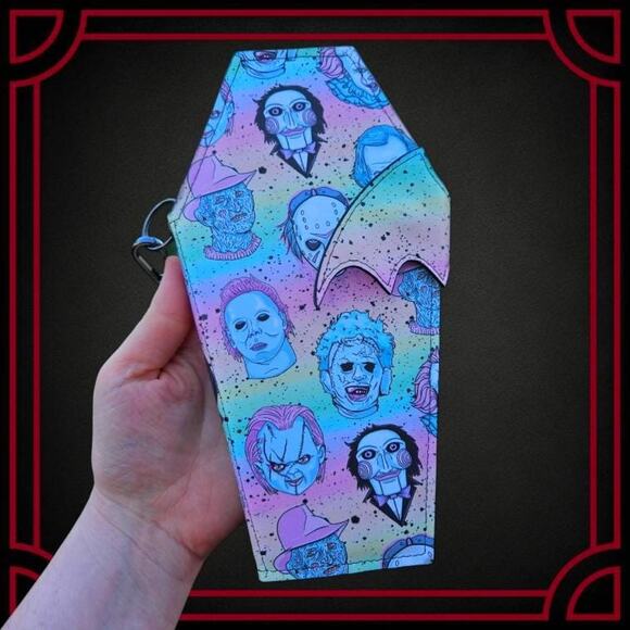 Coffin Wallet *FLAWED* Horror Movie Cult Halloween Goth Scene Emo Alt Handmade - Picture 1 of 9